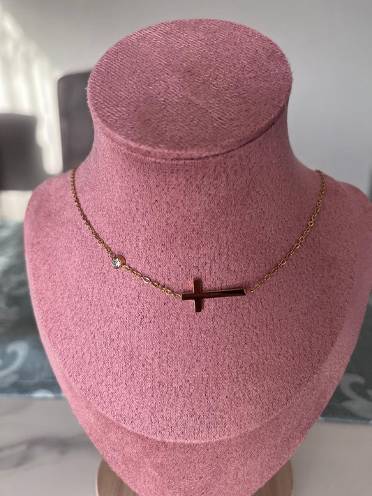 Cross Choker Necklace