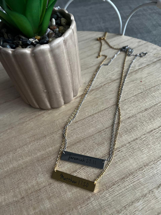 Bible Verse Bar Necklace